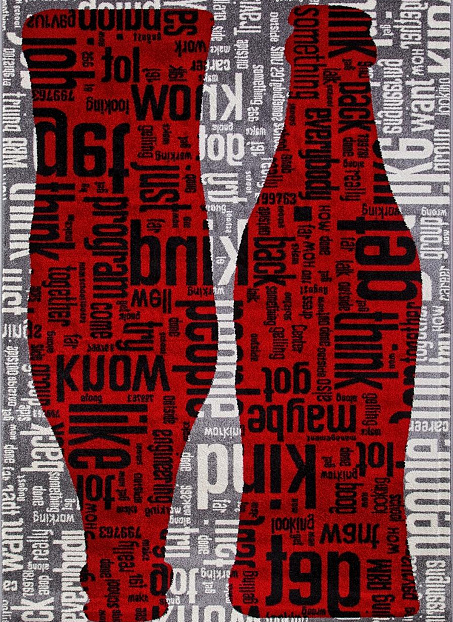 Ковёр Merinos RIO Серо-Красный (Gray-red C081)>