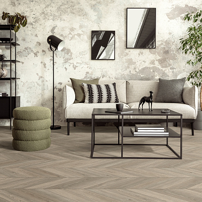Виниловый ламинат (SPC) Aberhof CHEVRON  Oak Marne сторона L/R - 50/50