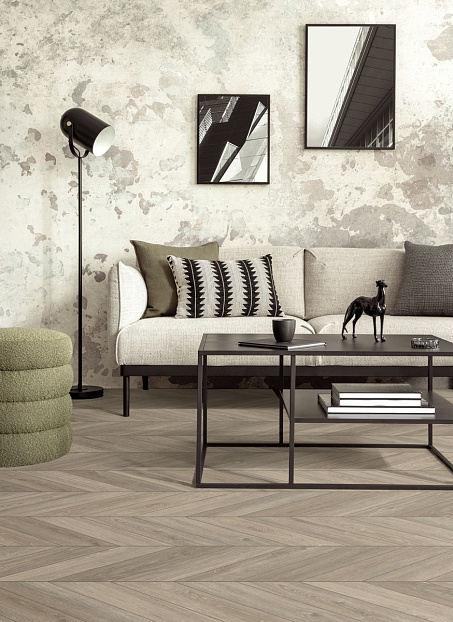 Виниловый ламинат (SPC) Aberhof CHEVRON  Oak Marne сторона L/R - 50/50