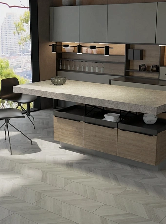 Ламинат Egger PRO Large 8-33 Елка Дуб Кестинкорт Пепел правая