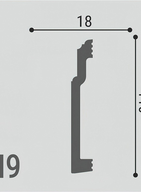 Плинтус напольный Де-Багет XPS Polymer Н9