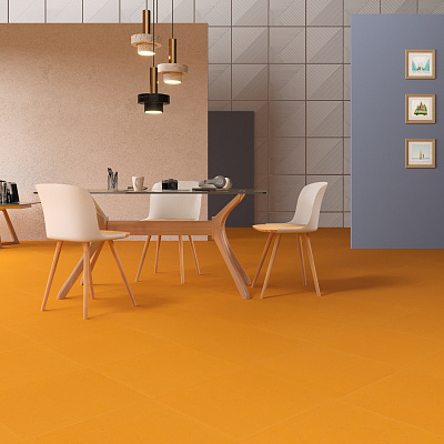 Линолеум модульный Marmoleum MODULAR COLOUR Pumpkin Yellow шириной  м