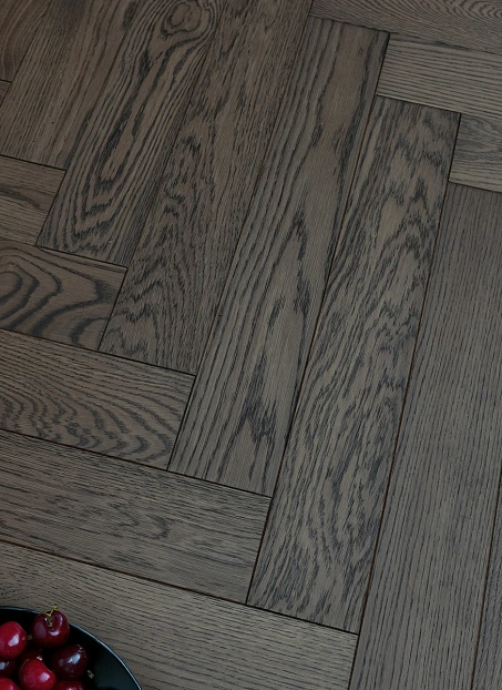 Инженерная доска Karelia HERRINGBONE Дуб Бренди (Oak Brandy) NATUR 1S OIL MAT