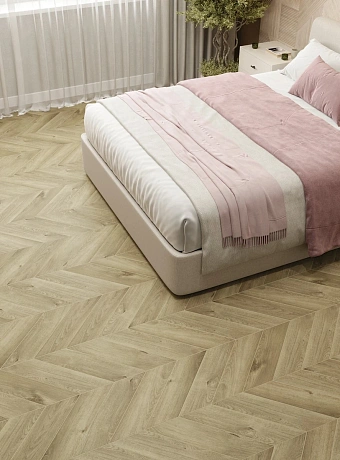 Кварц-винил (LVT) Alpine Floor CHEVRON  Дуб Натуральный Отбеленный