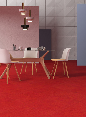 Линолеум модульный Marmoleum MODULAR COLOUR Scarlet t3131 шириной  м