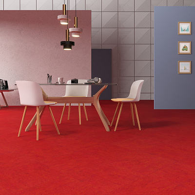 Линолеум модульный Marmoleum MODULAR COLOUR Scarlet шириной  м