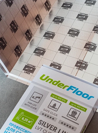 Подложка под напольные покрытия UnderFloor SILVER LINE