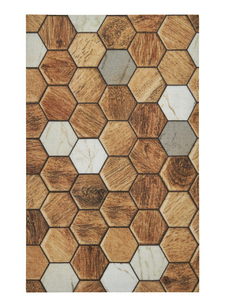 Коврик Icarpet PRINT Соты Дерево с Мрамором 110