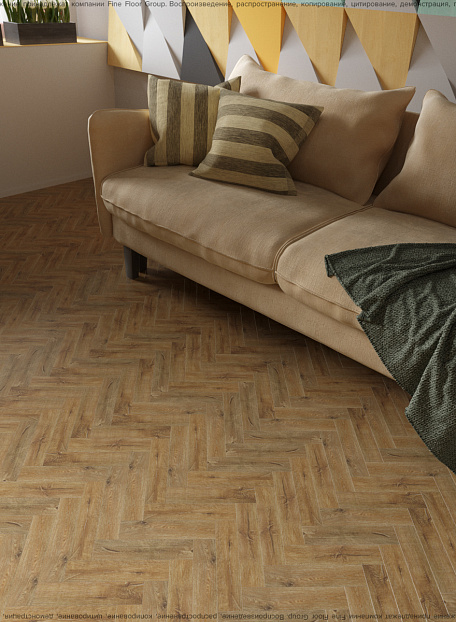 Кварцвиниловая плитка (LVT) Fine Floor FF-RICH Craft Small Plank Дуб Гавана