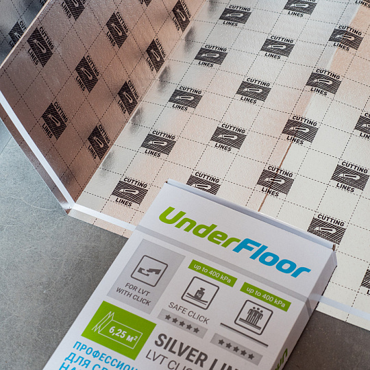 Подложка под напольные покрытия UNDER FLOOR SILVER LINE