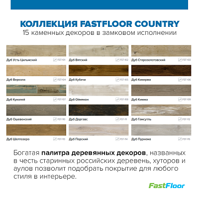 Виниловый ламинат (SPC) Fast Floor COUNTRY Дуб Куналей