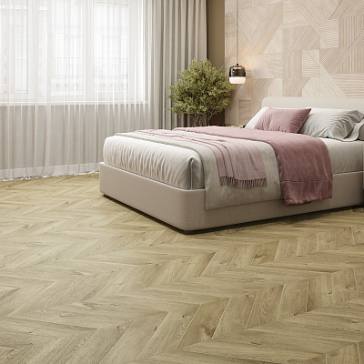 Кварцвиниловая плитка (LVT) Alpine Floor CHEVRON  Дуб Натуральный Отбеленный