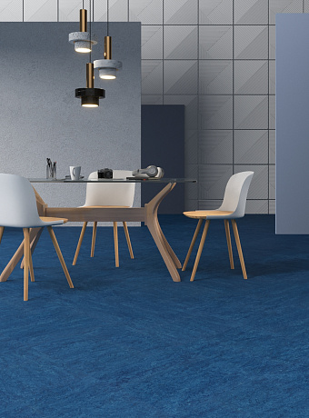 Линолеум модульный Marmoleum MODULAR COLOUR Blue t3030 шириной  м