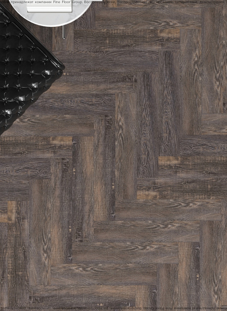 Виниловый ламинат (SPC) CronaFloor HERRINGBONE  Дуб Бордо сторона L/R - 50/50