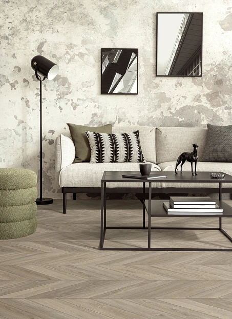 Виниловый ламинат (SPC) Aberhof CHEVRON  Oak Marne сторона L/R - 50/50