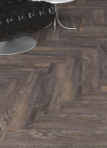 Виниловый ламинат (SPC) CronaFloor HERRINGBONE  Дуб Бордо сторона L/R - 50/50