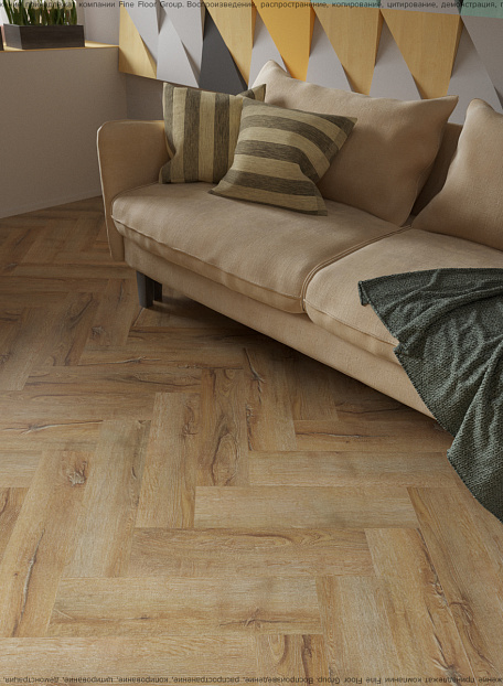 Кварцвиниловая плитка (LVT) Fine Floor FF-RICH Craft Short Plank Дуб Гавана