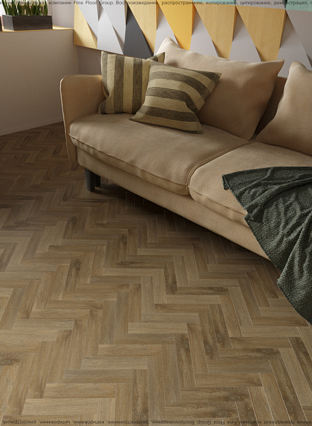 Кварцвиниловая плитка (LVT) Fine Floor FF-RICH Craft Small Plank Дуб Лувр