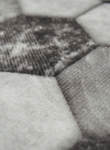 Коврик Icarpet PRINT Соты Мрамор Чёрно-серый 128