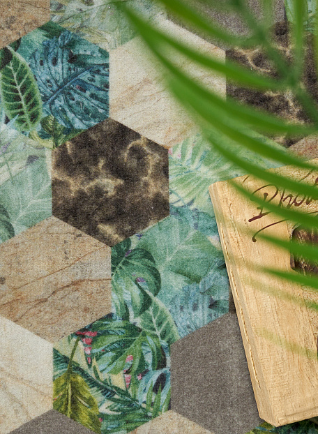 Коврик Icarpet PRINT Соты Тропики 102