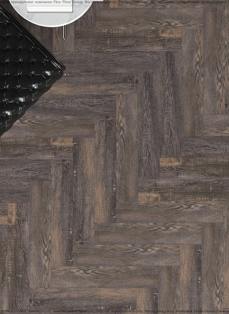 Виниловый ламинат (SPC) CronaFloor HERRINGBONE  Дуб Бордо сторона L/R - 50/50