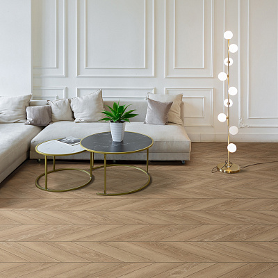 Виниловый ламинат (SPC) Aberhof CHEVRON  Oak Verdun сторона L/R - 50/50