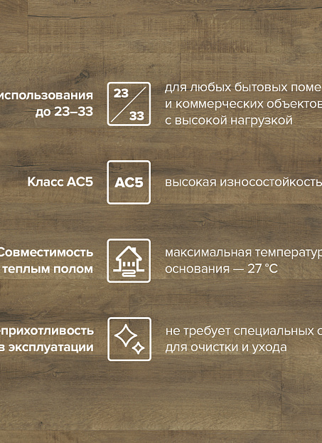 Ламинат Binyl PRO  Дуб Античный Вулкан