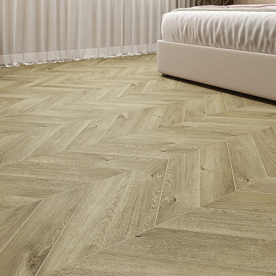 Кварцвиниловая плитка (LVT) Alpine Floor CHEVRON  Дуб Натуральный Отбеленный