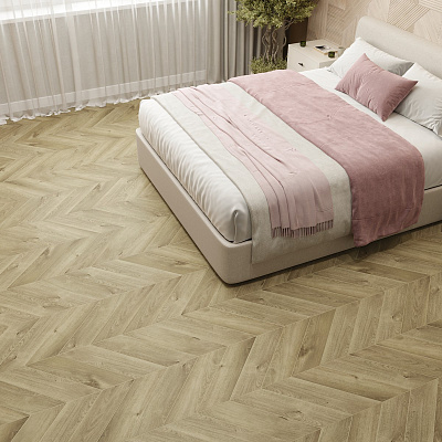 Кварцвиниловая плитка (LVT) Alpine Floor CHEVRON  Дуб Натуральный Отбеленный