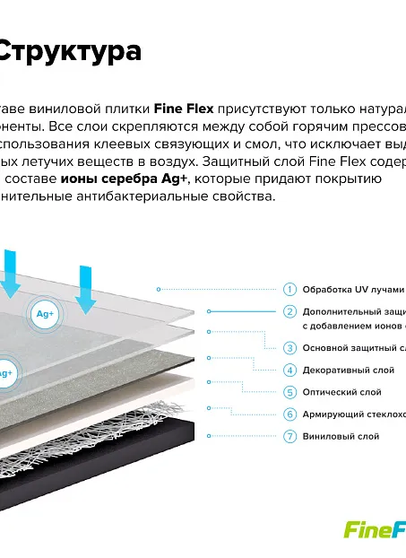 Кварц-винил (LVT) Fine Flex FX-STONE  Эльбрус