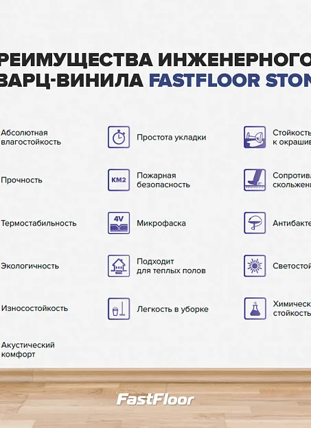 Виниловый ламинат (SPC) Fast Floor STONE  Шан