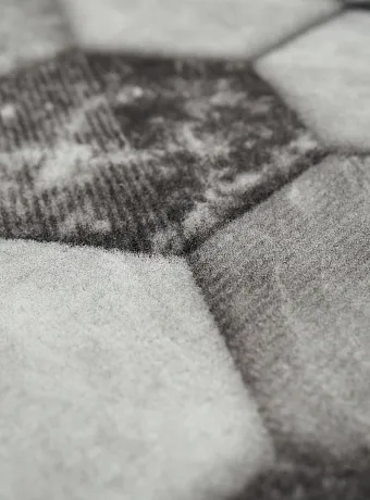 Коврик Icarpet PRINT Соты Мрамор Чёрно-серый 128