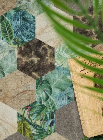 Коврик Icarpet PRINT Соты Тропики 102